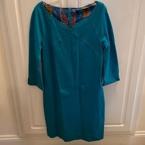 Alice & Trixie Teal Dress Size Medium  3/4 Length Sleeves